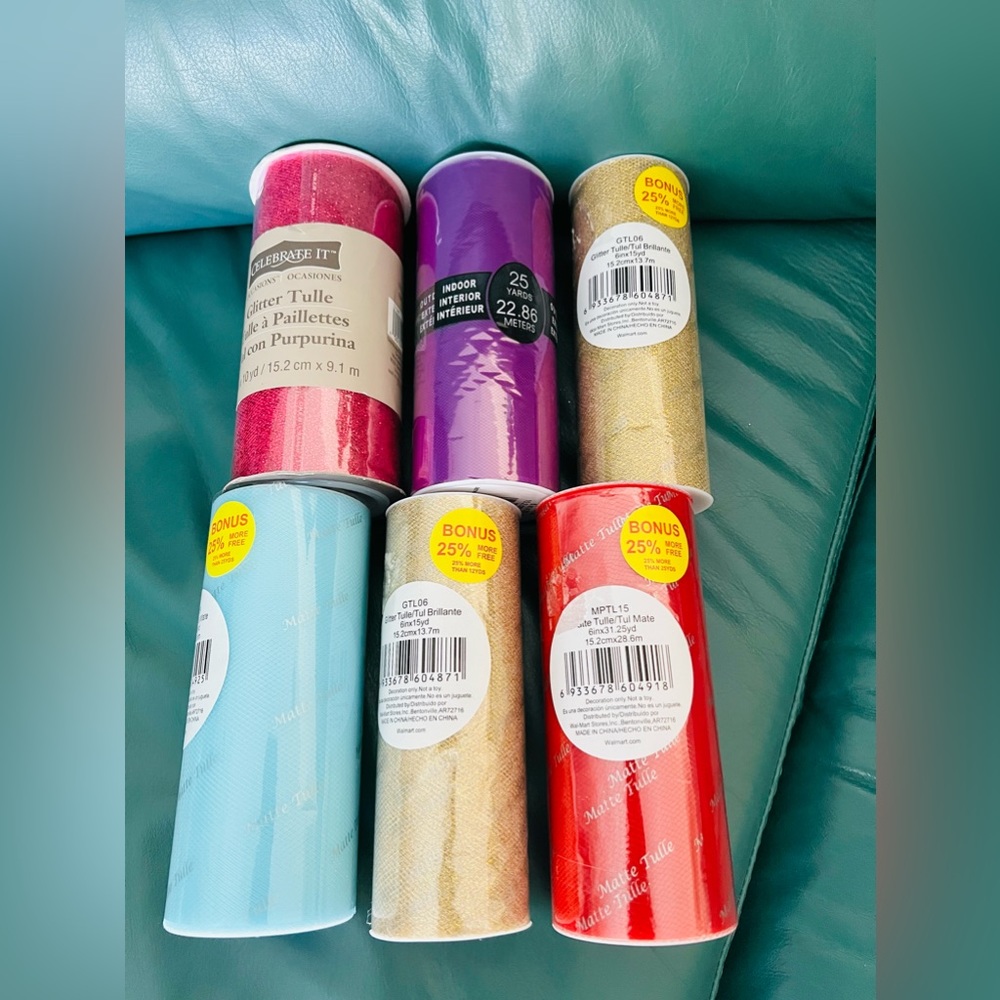 Tulle 6 rolls mesh fabric craft